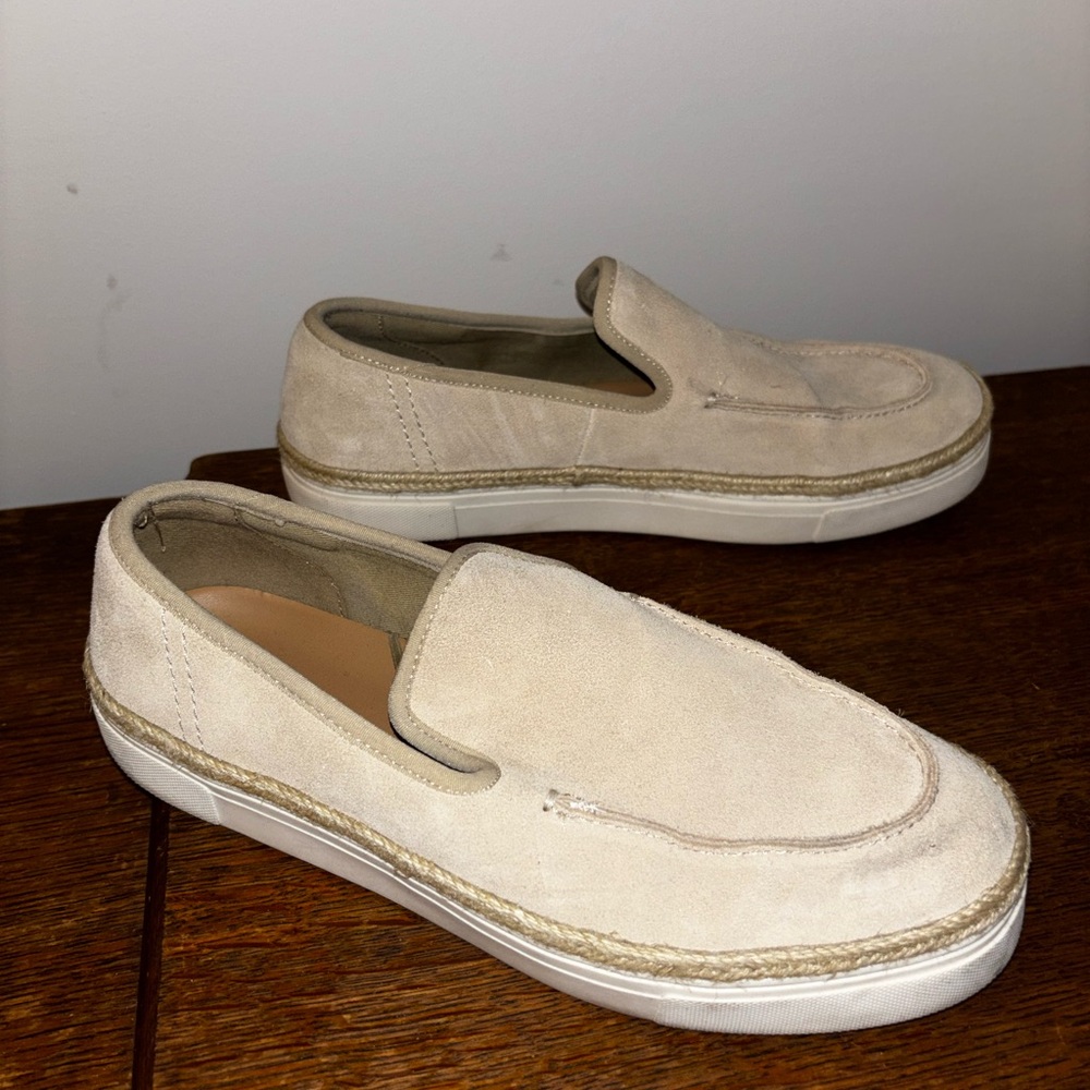 Men's suede Zara, size 8 Cream Slip-On Shoes